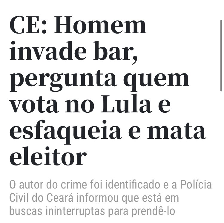 senadorhumberto's tweet photo. GRAVÍSSIMO! O bolsonarismo fez mais uma vítima. Um eleitor de Lula foi morto a facadas no Ceará. É preciso por fim a essa política do ódio de uma vez por todas. Pelo bem da democracia e do Brasil, é Lula no primeiro turno. https://t.co/kVE59XnVlT