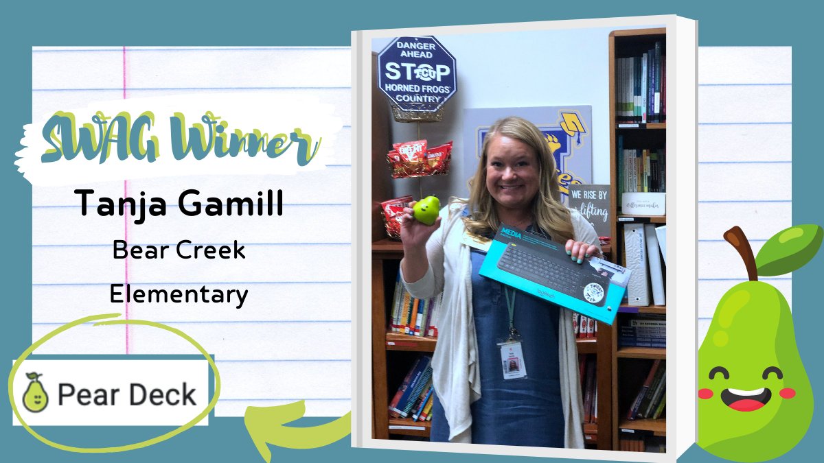 GCISDigital's tweet photo. 🍐🚨Pear-tember winner alert! Tanja Gamill at @BearCreekElem won some sweet @PearDeck SWAG for being an early bird in @GCISDigital's #PearDeck training in @Canvas_by_Inst. For more information, contact @GinaInTech or look for her #DigitalDish in your 📧 email inbox! 🎉🎉 https://t.co/ZlTaUQMWl5