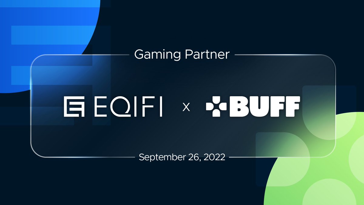 EQIFi is happy to announce that we are partnering with <a href="/BUFF_Team/">BUFF.game</a>, a gaming loyalty platform that rewards its users for playing the games they love! 👾

eqifi.com/blog/eqifi-and…

#DeFi #Gaming #Web3 #Partnership