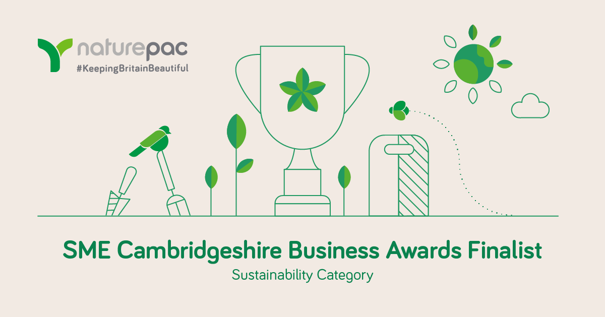 NaturePacUK's tweet photo. Exciting announcement! NaturePac is an SME Cambridgeshire Business Award Finalist! ​

We are delighted to be nominated in the sustainability category and look forward to the ceremony in October. https://t.co/gXr0Xy2UG7