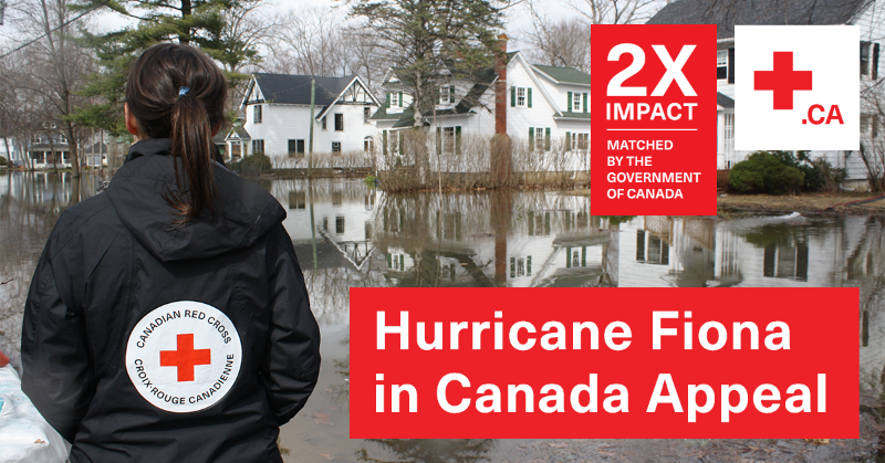 redcrosscanada's tweet photo. Donate today to the Hurricane Fiona in Canada Appeal. The Government of Canada will match donations made to the Hurricane Fiona in Canada Appeal by Canadians and corporations up to October 23, 2022.