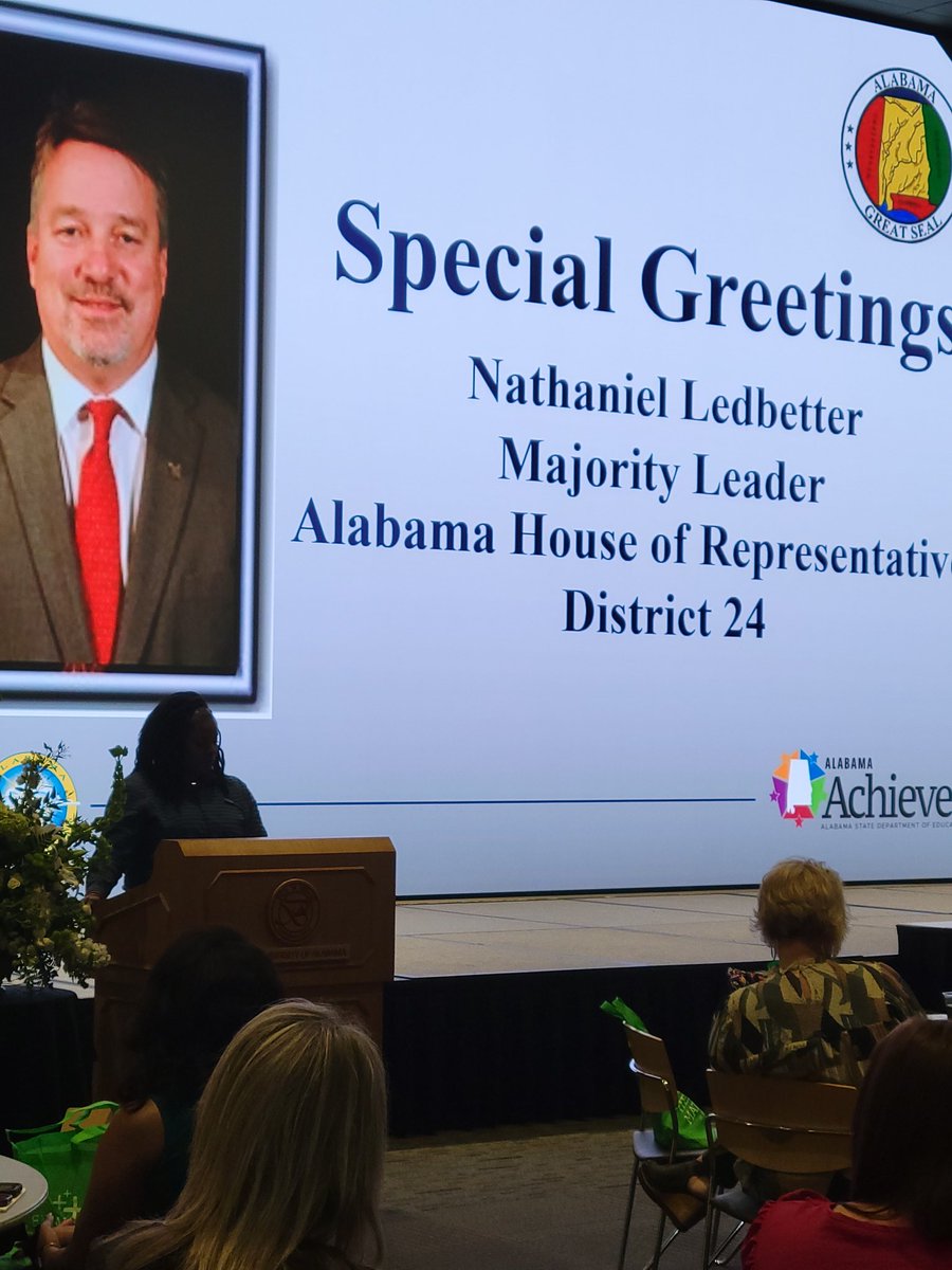 shenitrastokes1's tweet photo. Fort Payne City Schools' MHSC @KaylaMagbie introduces Majority Leader of the Alabama House of Representatives Nathaniel Ledbetter at the 2022 Operation Student Success: Role of The Mental Health Services Coordinator launch.
#alabamaachieves
#operationstudentsuccess
#ALMHSC2022 https://t.co/WyIvp7Diyb