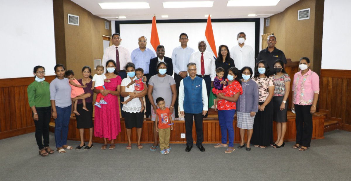 IndiainSL's tweet photo. #India’s healing touch!! High Commissioner wished the children with congenital heart disease well before flying to @AmritaHospitals, Cochin for their operation, supported by @Rotary Colombo and generous donors from #India.  Come back with smiles from #India. https://t.co/cd8CdJuapr