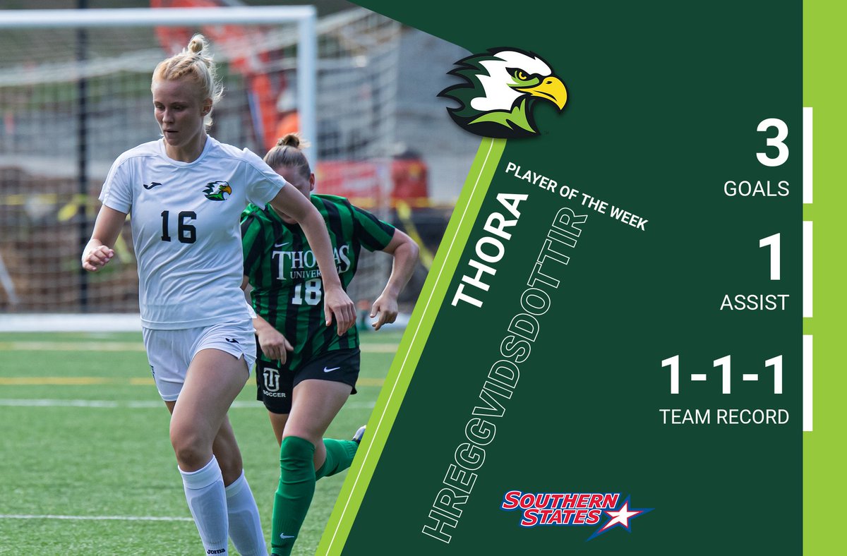 SSACsports's tweet photo. Congrats to @LifeUAthletics on sweeping the SSAC Women's Soccer Player of the Week honors for the week of Sept. 19-25. Details | https://t.co/0SdRwzxYvX

Defensive: Grace Staunton
Offensive: Thora Hreggvidsdottir https://t.co/KTHxqqDNcn