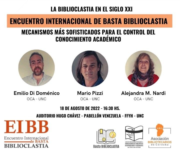 Encuentro Internacional de Basta Biblioclastia: La biblioclastia en el siglo XXI. 1° Encuentro.

tinyurl.com/2s4395n6