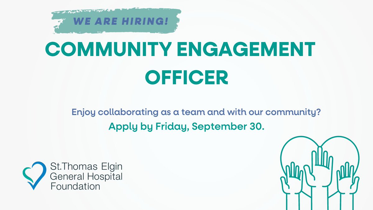 ourSTEGH's tweet photo. Are you passionate about our community and fundraising? Join our team! Apply now -https://t.co/aRyc4fei4m https://t.co/bPwhCqs0Ym