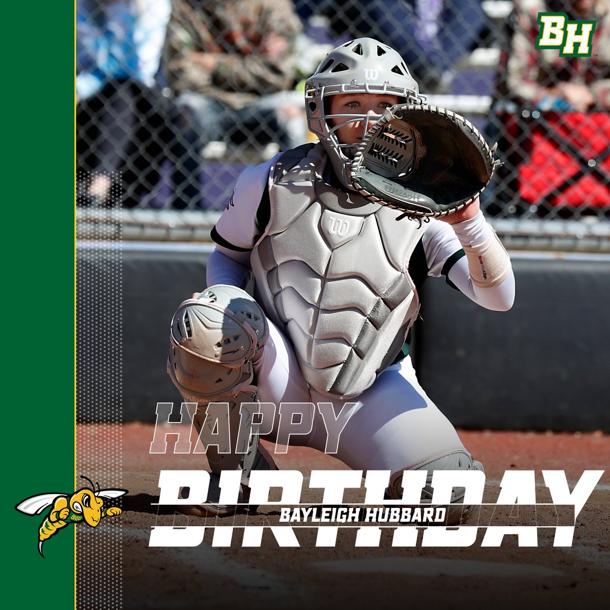 BHSUSB's tweet photo. Happy Birthday to senior catcher, Bayleigh Hubbard! 

We hope you have an amazing Birthday &amp; we are so happy you chose to be a Yellow Jacket -💚

#GrowingTogether   | 🔰 |   #PlayInTheHills https://t.co/igw0vDpK3x