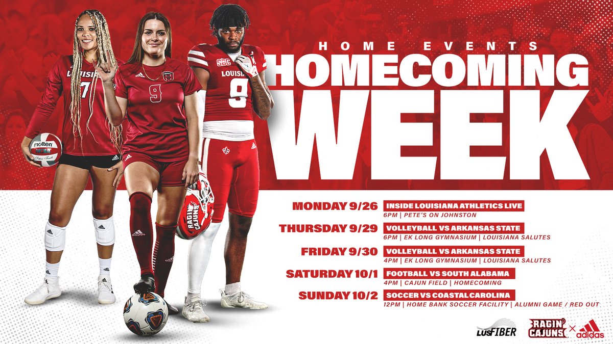 🤟Everyone is home for 𝑯𝑶𝑴𝑬𝑪𝑶𝑴𝑰𝑵𝑮 week! 

#GeauxCajuns⚜