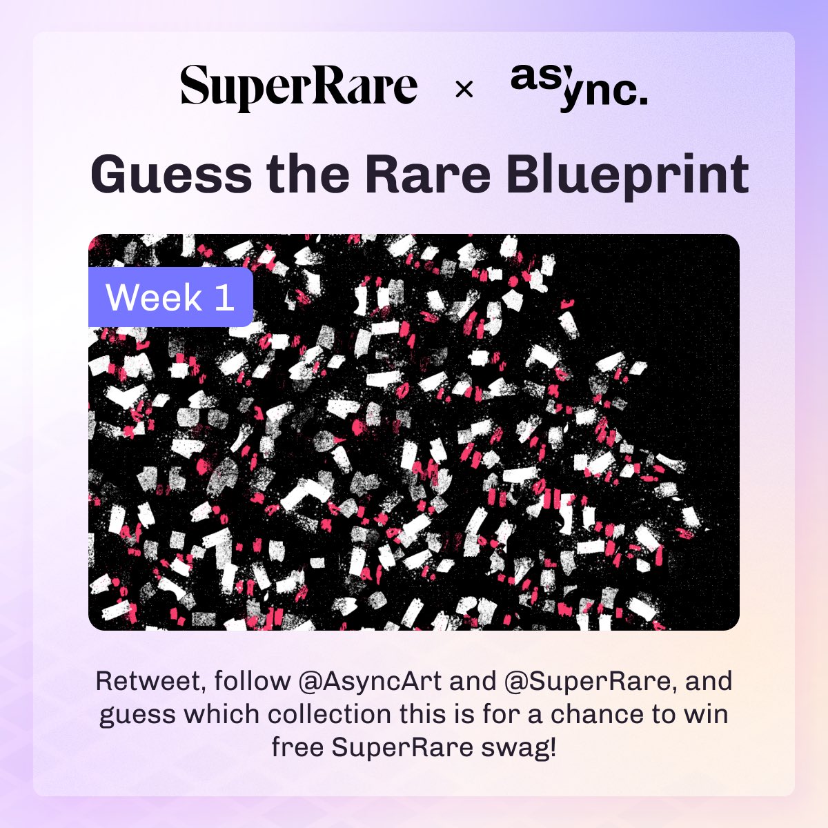 Here's a hint for what's coming tomorrow from @SuperRare x @AsyncArt! ??? gonna ??? 👀 Guess correctly by tomorrow 8am PT and you could win some free SuperRare swag 🔥 How to enter: ✅ Follow @AsyncArt + @SuperRare ✅ Retweet this post ✅ Drop your guess below ?
