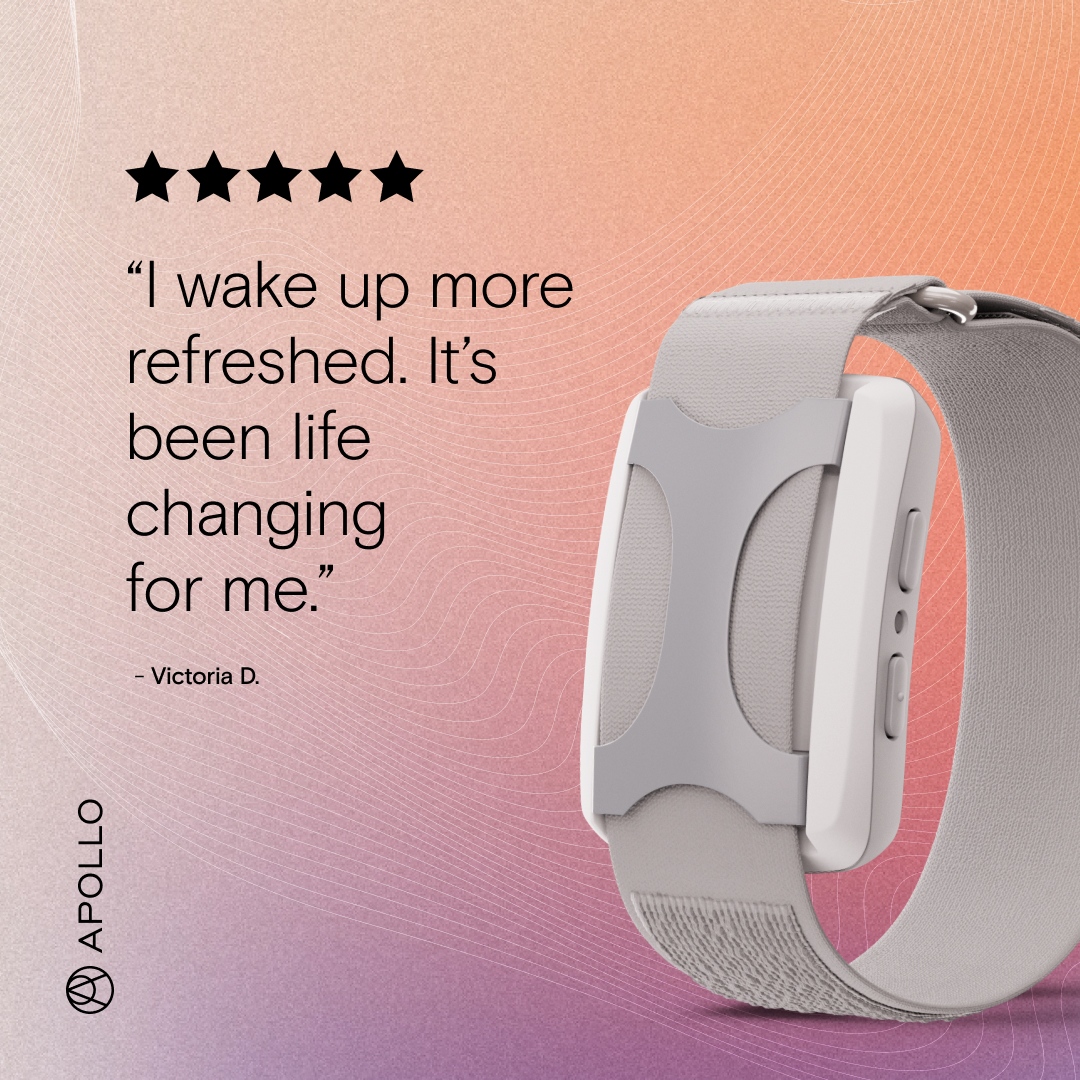 Apollo_Neuro's tweet photo. Your Apollo wearable makes peaceful sleep easier. To feel more refreshed tomorrow, set your Apollo wearable to Sleep and Renew tonight one hour before bed or when you happen to wake up during the night.

#apolloneuro #sleepbetter #deepsleep #sleepaid #sleepdeprived #stressless https://t.co/4h7s09IUtD