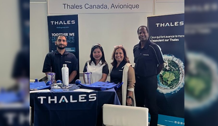 ThalesCanada's tweet photo. #TeamThales had the chance to connect with the next generation of aerospace leaders at @AeroMontreal’s Job Fair. Through innovative career paths and training opportunities, we’re playing a leading role in driving the industry forward. #aerofuture https://t.co/DcRat70bf6