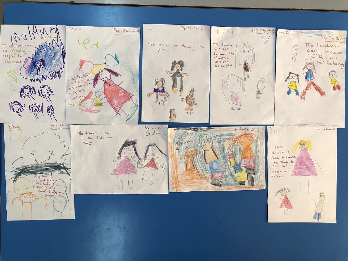 After listening to story “Miss Nelson is Missing”, KG3C Ss reflected how students in story behaved,how they should behave &amp;discussed the feelings of the teacher “Nelson” #building_relationships #Classroom_agreements #Story_time <a href="/TawilNoor/">Noor Taweel</a> <a href="/Hhhsinfo/">Houssam Hariri HS</a> <a href="/tbaassiri/">Tharwat Baassiri</a> @reem_lutfi <a href="/sashgh/">Sasha Ghosn</a>