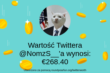 NomzS__'s tweet photo. Moja wartość na Twitterze to: €268.40

znajdź swój z https://t.co/cpc9xAUrSj

⠀ https://t.co/J4353V0qdm