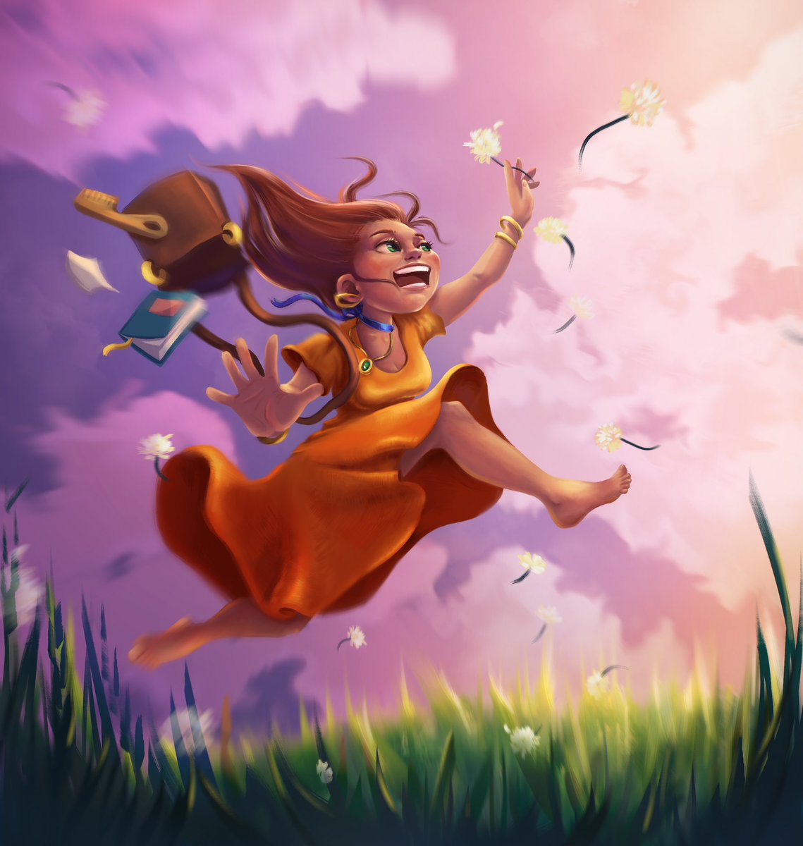 Soooo, let me introduce my new artwork that created by my imagination and my feelings due summer💛 
I would be really appreciated if you comment and share it🙌☘️
P.S: this is not NFT one, but I imagine do something special like this for it😎🖤
#NFTCommunity #NFT #illustration