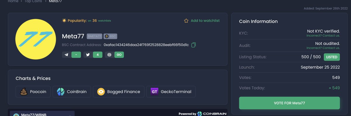 Meta77BSC's tweet photo. We are listed on @coinsniper_net. 🥳 
https://t.co/CfSQFjTI0X

https://t.co/xmXWiccl8B

#BSCGems #BSCGem  #LunaClassicCommunity https://t.co/M3OJQPEYwN