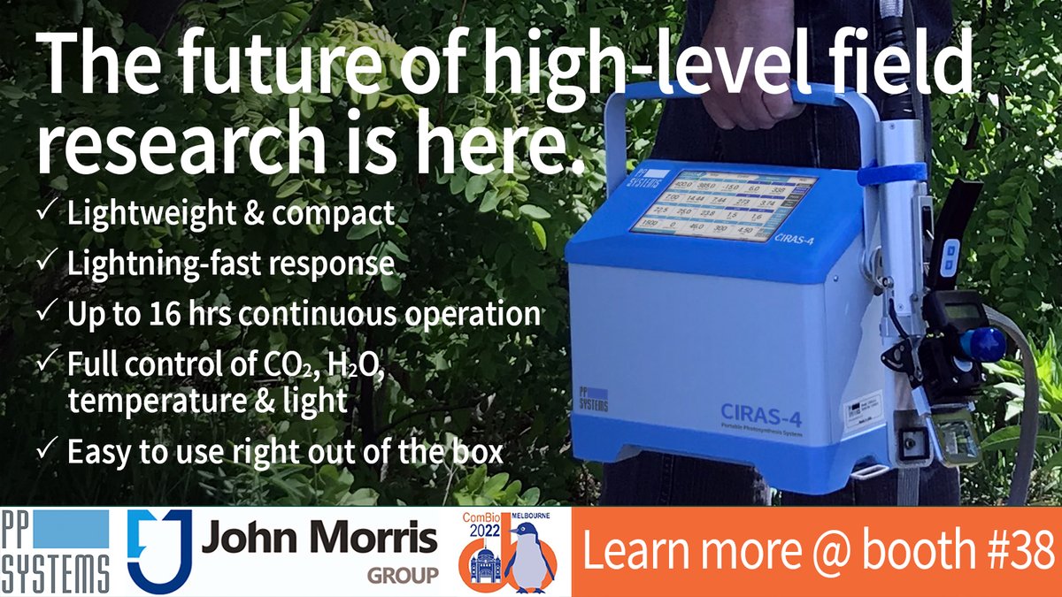 Attending #ComBio2022? Stop @ booth #38 to learn more about the fastest, most accurate, highly portable CIRAS-4 #PortablePhotosynthesis System today! #LeafGasExchange #Fluorescence #SoilRespiration #InsectRespiration #FarRed bit.ly/CIRAS-4 <a href="/JohnMorrisGroup/">John Morris Group</a> <a href="/ComBio2022/">ComBio2022</a>