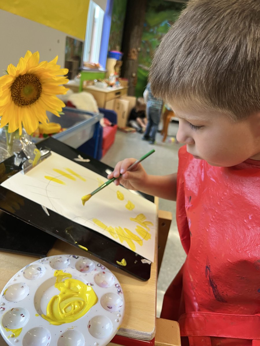 SCSVTPREK's tweet photo. Our first “Look, Draw and Paint” project is on display! I love the focus as they work and the sense of pride that emerges. #scslearns #cvsdvt https://t.co/1byrHgg7Xk