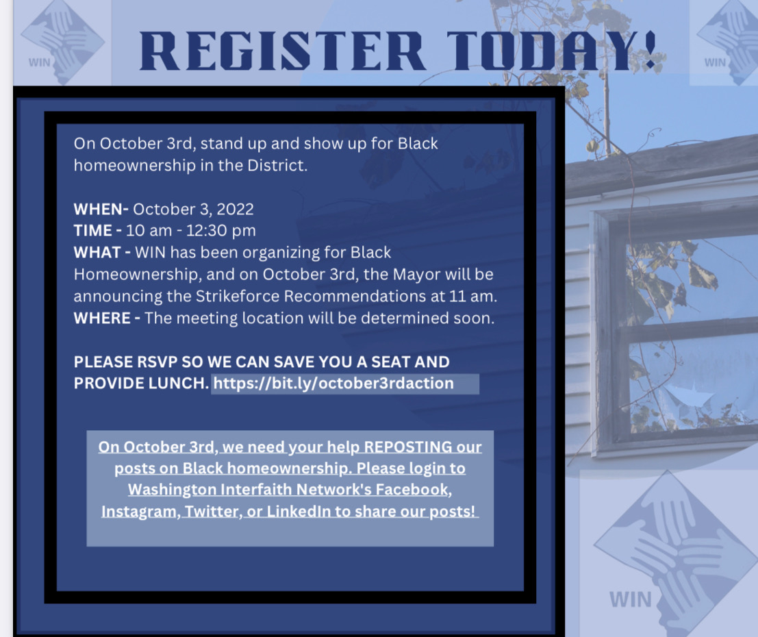 We need you to show up and join us on Monday, Oct. 3rd at 10am to celebrate the steps the city has taken on our agenda and push them to take bold action on supporting Black homeowners. Register: secure.everyaction.com/AuGZq7aEQUamYu…