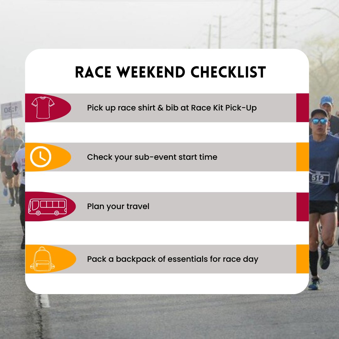 OakvilleHalf's tweet photo. We are just days away from the Oakville Half Marathon, so here is our Race Weekend Checklist. Make sure to also check your email for our Race Weekend Guide for more details on how to prepare! 

#OakvilleHalf #oakville #halfmarathon #preparetosucceed #raceweekend https://t.co/OnqWM9eb8T