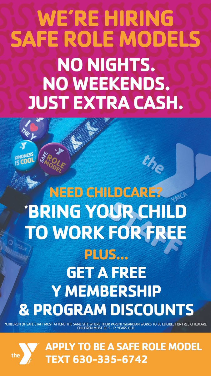 Fox Valley Family YMCA (@foxvalleyy) on Twitter photo No Nights. No weekends. Hiring positions for SAFE Before & After School program at <a href="/Yorkville115/">Yorkville Community Unit School District 115</a> Text 630-355-6742 to apply #Yorkville #Hiring #FVFYMCA No Nights. No weekends. Hiring positions for SAFE Before & After School program at <a href="/Yorkville115/">Yorkville Community Unit School District 115</a> Text 630-355-6742 to apply #Yorkville #Hiring #FVFYMCA