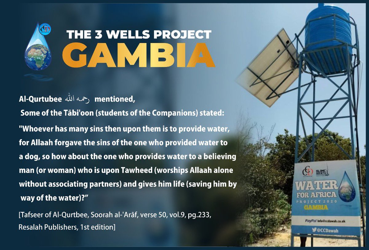 THE 3 WELLS PROJECT GAMBIA 
🔥DAY TWO TOTAL: £5,991.12

#WaterForAfrica💦
#SadaqahJariyah💦

Over 50% raised in just 2 days

Don’t miss the opportunity of doing good & helping others in need…DONATE TODAY ! 

🔥PayPal
paypal.com/cgi-bin/webscr…

🔥DonorBox
donorbox.org/aid-the-dawah