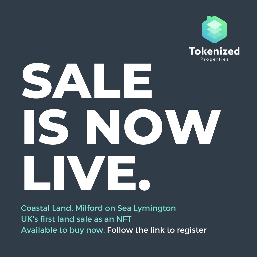 The first ever physical land sale as an NFT in the UK is now officially live.

Register to buy now through the link:
tokenized-properties.com