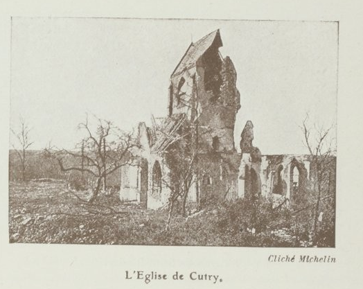willisRM73's tweet photo. L'Eglise de #Cutry in July 1918 vs now.  The contrast is striking for this little village in the Aisne. https://t.co/BrcAhK78Fn