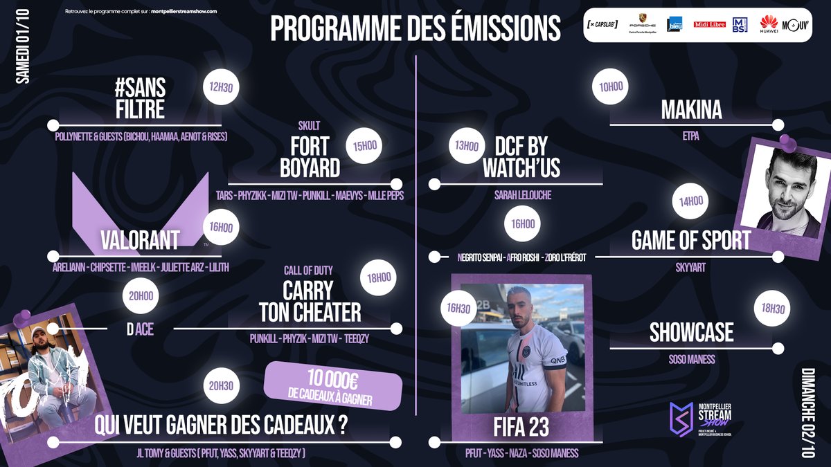 Le programme de la scène show est dispo ! 🔥🔥

Plus de détails sur la programmation sur le site de Montpellier Stream Show
montpellierstreamshow.com/programmation/

#MSS2022
