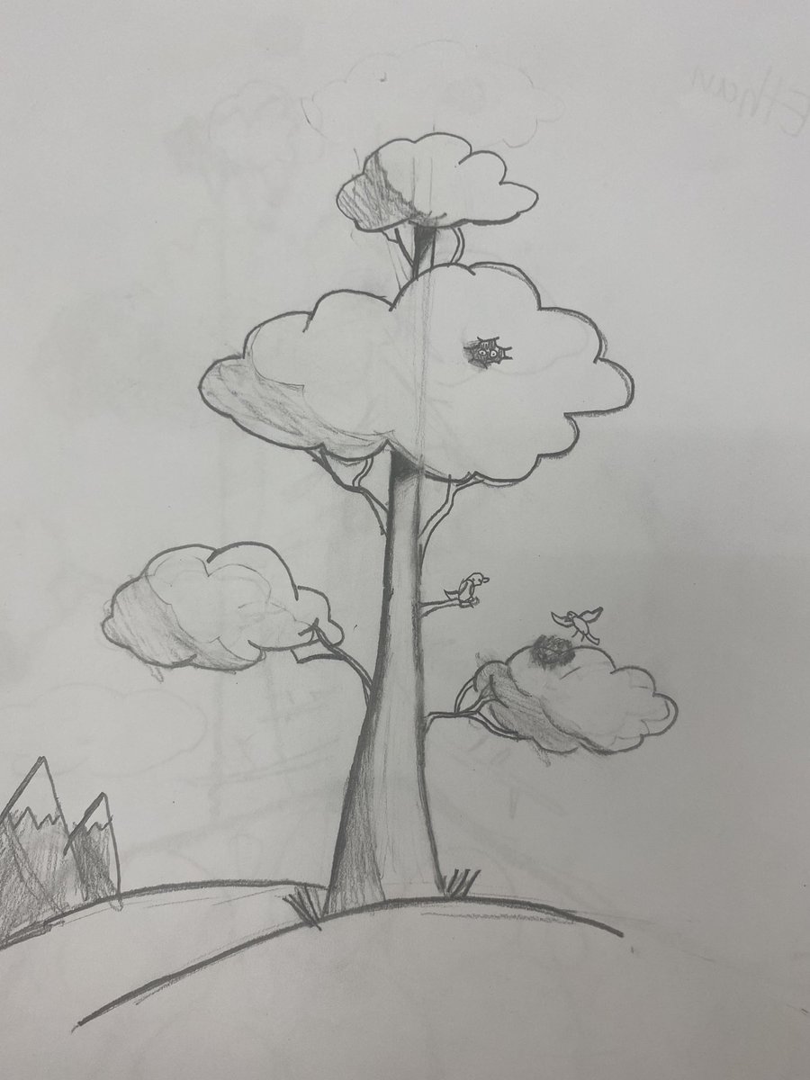 Today we practiced our lines &amp; shading in #art, all creating the same tree but adding our own creative touch! What fun variations ☺️ <a href="/SawmillCreekES/">Sawmill Creek</a>