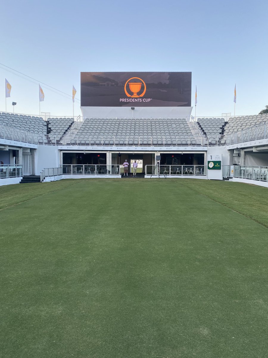 A great week working with <a href="/kcwood74/">keith c wood</a> and his awesome staff getting the course prepped this week. They do a great job! Seeing a Sunday Presidents finish from inside the ropes was truly a special experience I will forever be grateful for and never forget. GO USA! 🇺🇸