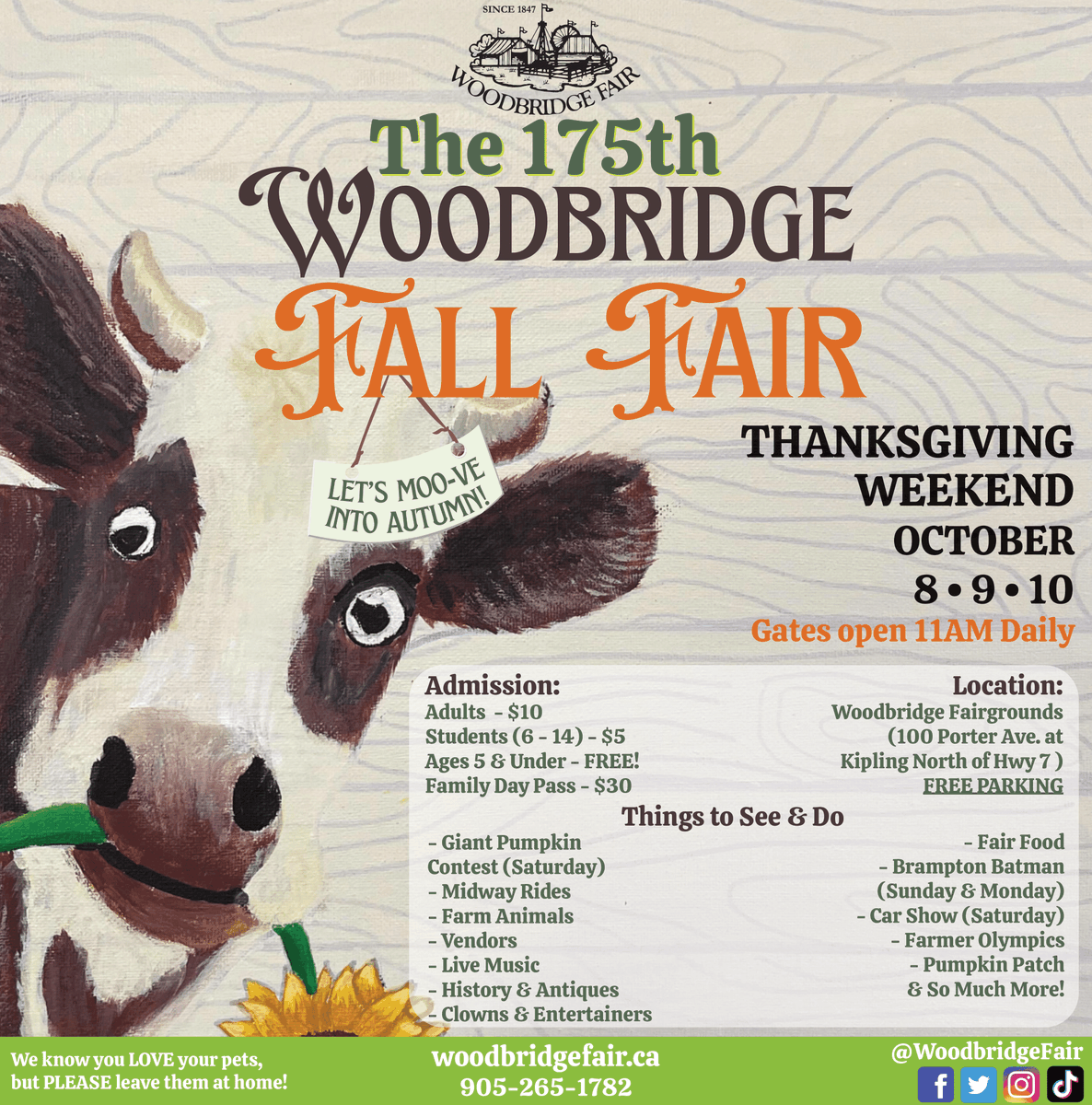 WoodbridgeFair's tweet photo. We welcome you to the 175th annual #WoodbridgeFallFair, this Thanksgiving Weekend, October 8th,9th & 10th.
Tons of treats, animals, massive pumpkins and lots more fun activities for the whole family to enjoy!
πππ₯§π΄
Get your tickets now at the link in our bio! https://t.co/Dq2HJV6Iff