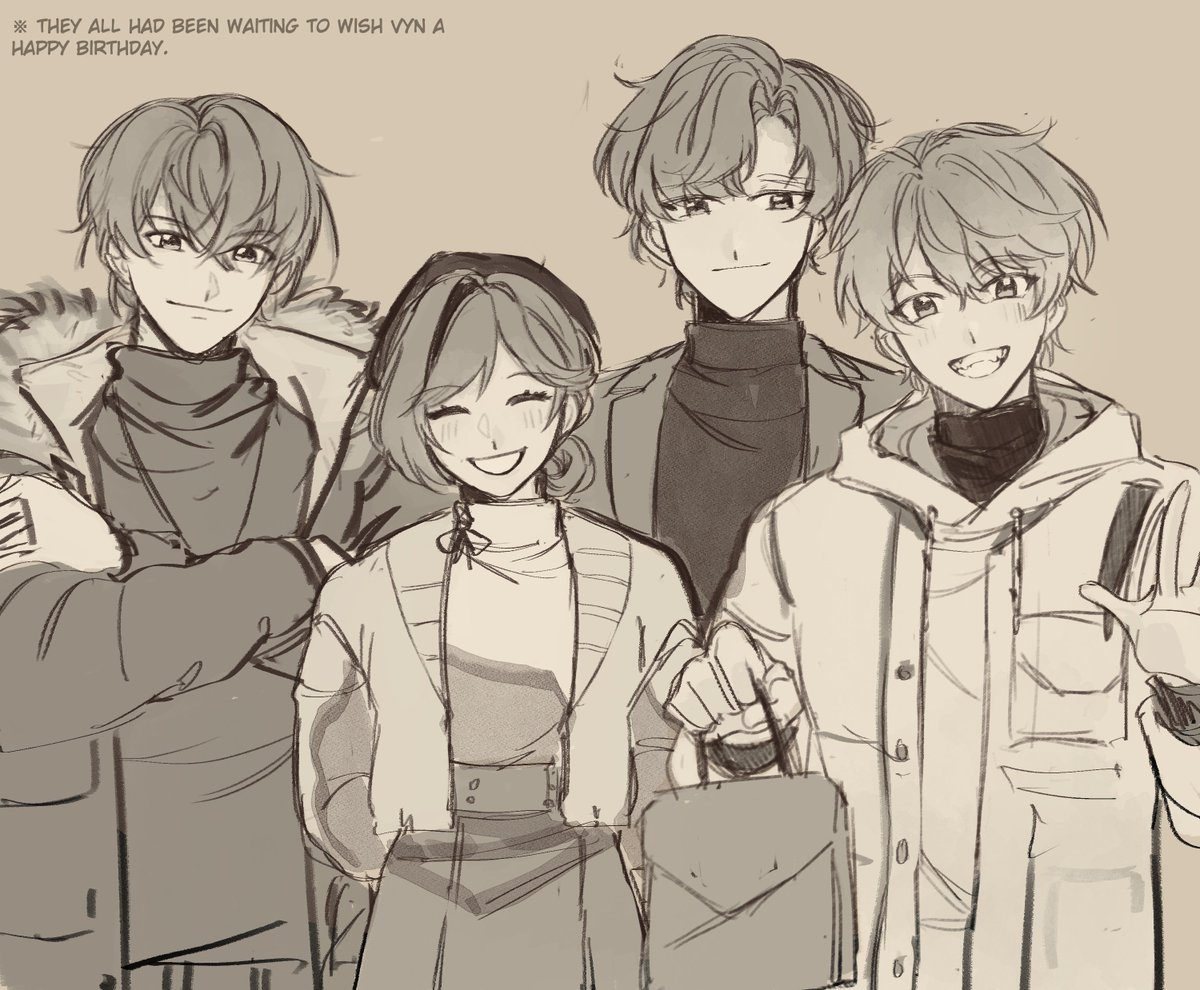 _seventastic's tweet photo. nxx celebrates vyns bday (against their will) (except rosa) (she planned it) https://t.co/O9JSrIDBYW