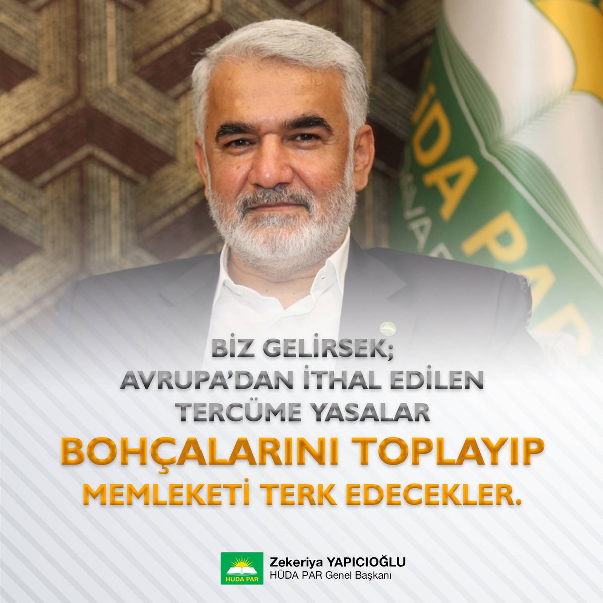 Biz gelirsek; #Avrupa'dan bize uymayan, ithal edilen tercüme yasalar bohçalarını toplayıp memleketi terk edecekler.