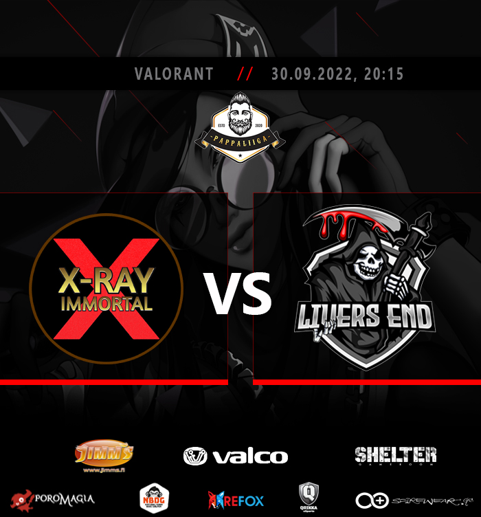 pappaliiga's tweet photo. Valorant ottelu X-RAY: Immortal vs Livers End ulos seuraavin specsein: 

 🗓️ 30.9
 🕗 20:15
 ⚔️ X-RAY: Immortal vs Livers End

 🎙️@L3uku

Lähetys: https://t.co/aFez226RUx

#pappaliiga #valorantfinland #valorantfi #eurheilu #esportsfi https://t.co/aUnRJoPuDw