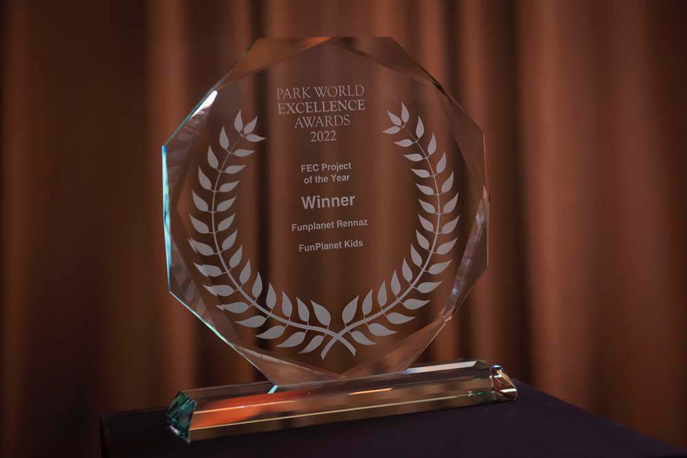 IPLAYCO's tweet photo. The award was presented by Park World Excellence 2022. Again, congrats to @playmartgroup and FunPlanet Kids in Switzerland.

#iPlayCO #PlayMartInternational #FECaward https://t.co/iVcH6fVgTg