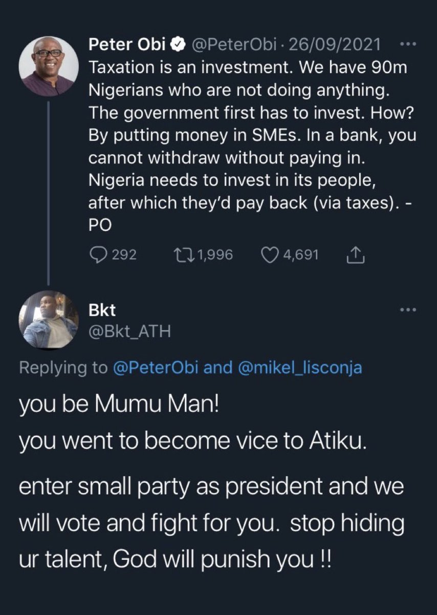 Urchilla01's tweet photo. Exactly a year ago today, this Obidient 001 issued this "vawulent" shove to Peter Obi to get into a small party &amp; run for the presidency, &amp; Nigerians will fight &amp; vote for him!

It's two days to official campaign season. We've come a long way people, but we must do more!! 💪🏾 💪🏾 https://t.co/Dv5o8XfI57