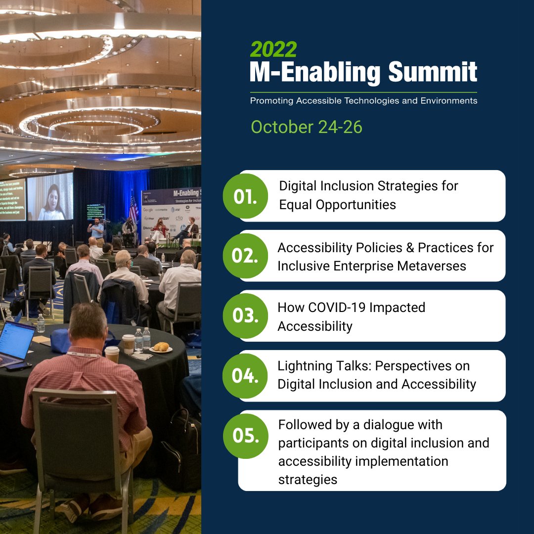 mEnablingSummit's tweet photo. What are you looking forward to most at M-Enabling 2022? We want to hear from you, connect with us & register for the summit @ https://t.co/ug1d6MUVKd #MEnabling #MEnabling2022 #A11Y #Summit #global #connect #Tech4All #connection #ICT #Accessibility #MEnablingSummit #g3ict #SDGs https://t.co/A9if8vB7UZ