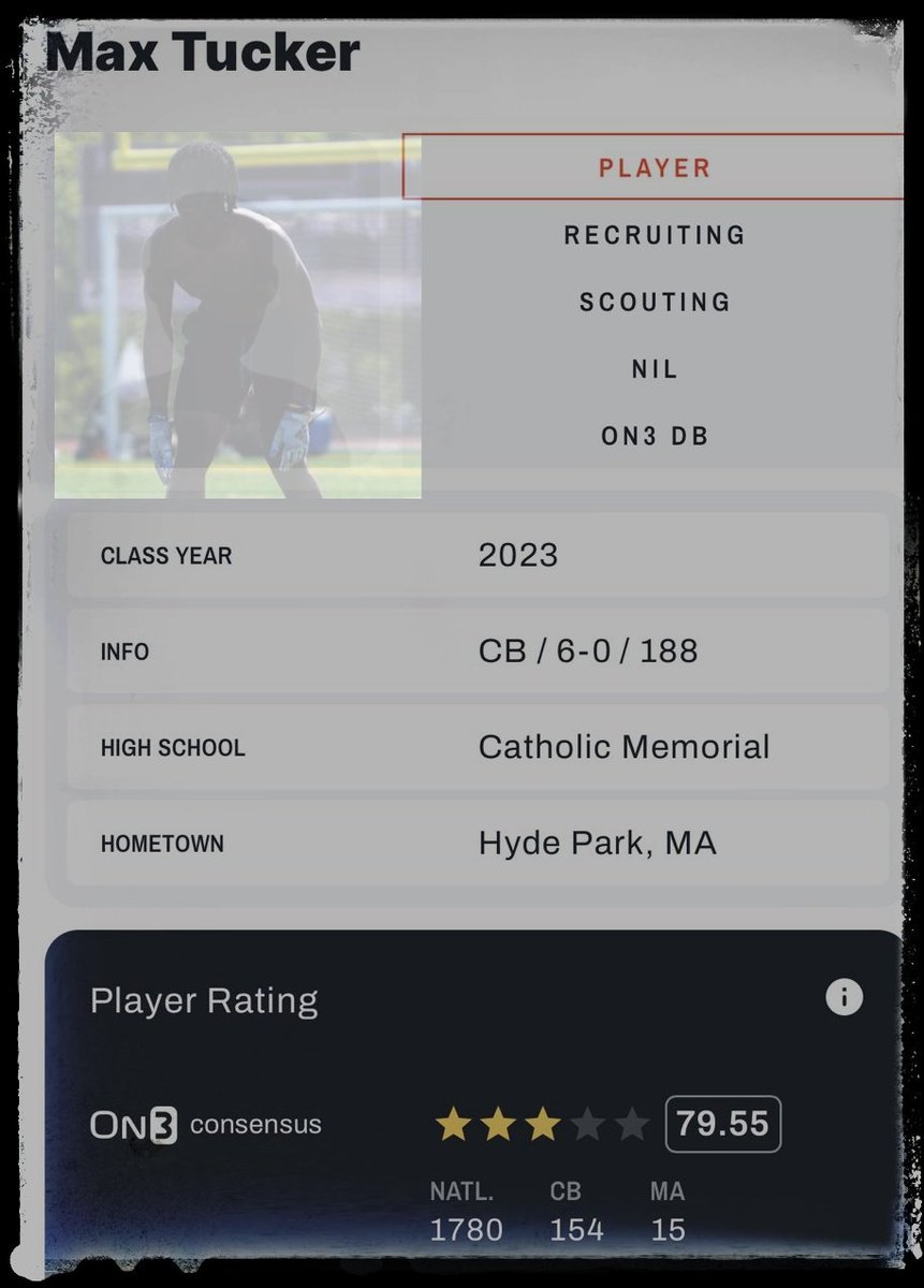 NE-Recruits (@ne6fb_recruits) on Twitter photo #CatholicConference🏈 news
<a href="/On3sports/">On3</a> has ranked <a href="/CathMemFootball/">CM Football</a>'s all-state cb
<a href="/MaxwellTucker16/">Max Tucker</a>'23 a 3⭐.
M|T has verbally committed to <a href="/ZipsFB/">Akron Football</a>. <a href="/PRZNewEngland/">Prep Redzone New England</a>
<a href="/ZipsFB_RECRUIT/">Akron Zips Football Recruiting</a> #CatholicConference🏈 news
<a href="/On3sports/">On3</a> has ranked <a href="/CathMemFootball/">CM Football</a>'s all-state cb
<a href="/MaxwellTucker16/">Max Tucker</a>'23 a 3⭐.
M|T has verbally committed to <a href="/ZipsFB/">Akron Football</a>. <a href="/PRZNewEngland/">Prep Redzone New England</a>
<a href="/ZipsFB_RECRUIT/">Akron Zips Football Recruiting</a>