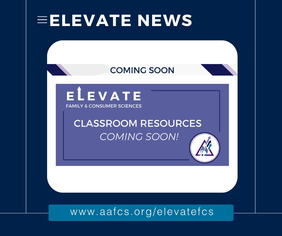 aafcs's tweet photo. COMING SOON π
Watch for release of Classroom Resources NEXT WEEK to aid in your planning! JUMPSTART your planning TODAY with the ELEVATE FCS resources and materials!
Join AAFCS as we CELEBRATE and ELEVATE FCS!
https://t.co/fxPBnnNgu1
#ELEVATEFCS #AAFCS #FCSDAY https://t.co/QxMEaBO24q