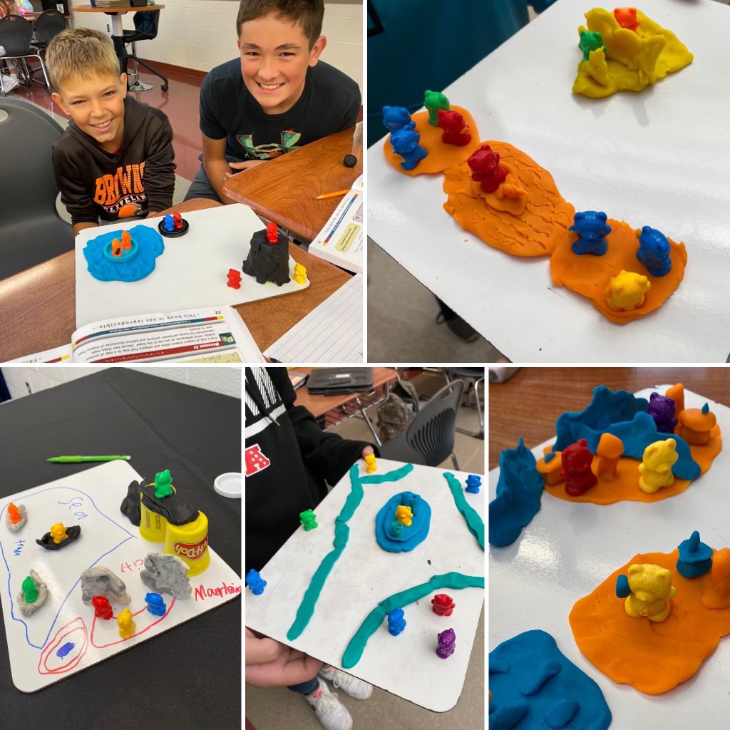 MidviewMiddle's tweet photo. Mrs. Bramley’s 7th grade Social Studies classes are using play-doh and plastic bears to demonstrate how geographic factors impacted the Ancient Greeks. #EngagingStrategies #WeAreMidview https://t.co/hJsCMLLaiV