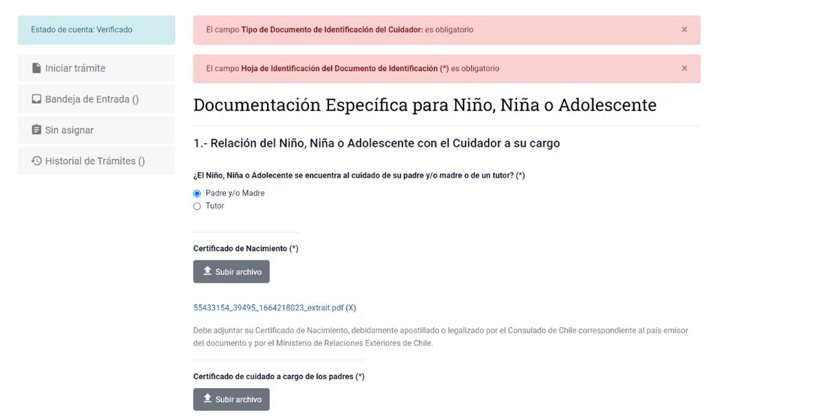 dalinxnoel's tweet photo. A la atención del Servicio Nacional de Migración @MigracionesCL y @min_interior, un usuario de la plataforma web/Extranjería encontró este ERROR al ingresar una solicitud de visa temporal fuera de Chile, ella subió los documentos, no se pudo dar el paso adelante por este error 👇 https://t.co/3K6iQqEDvu