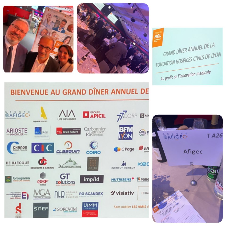 Diner à la fondation #dinerFHCL . Bravo et continuons à soutenir la recherche médicale. <a href="/_Afigec/">AFIGEC</a>