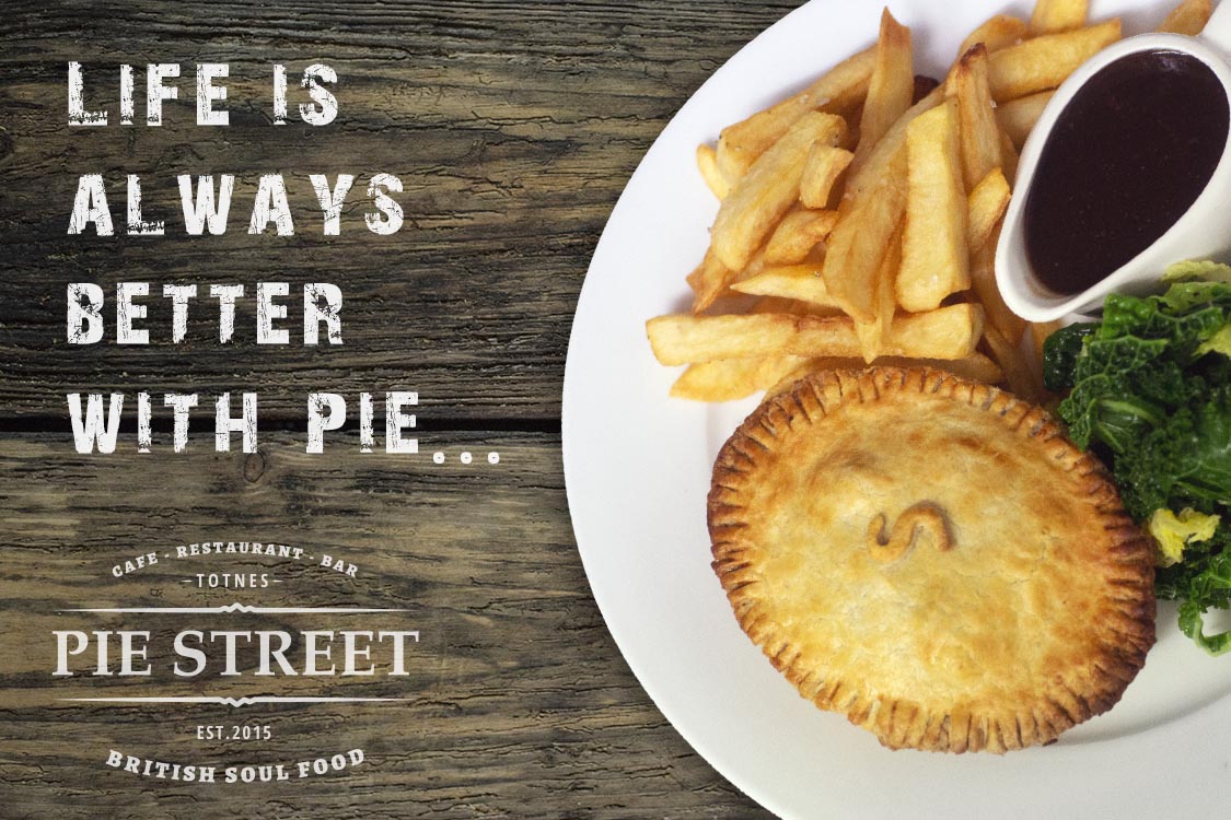 Melt-in-the-mouth pastry, fillings using the finest ingredients from local farmers, butchers and other suppliers. Our Varieties of Greens vary seasonally, always fresh, local and cooked to order.

Give us a call (01803) 868674 to book your tables or pies!