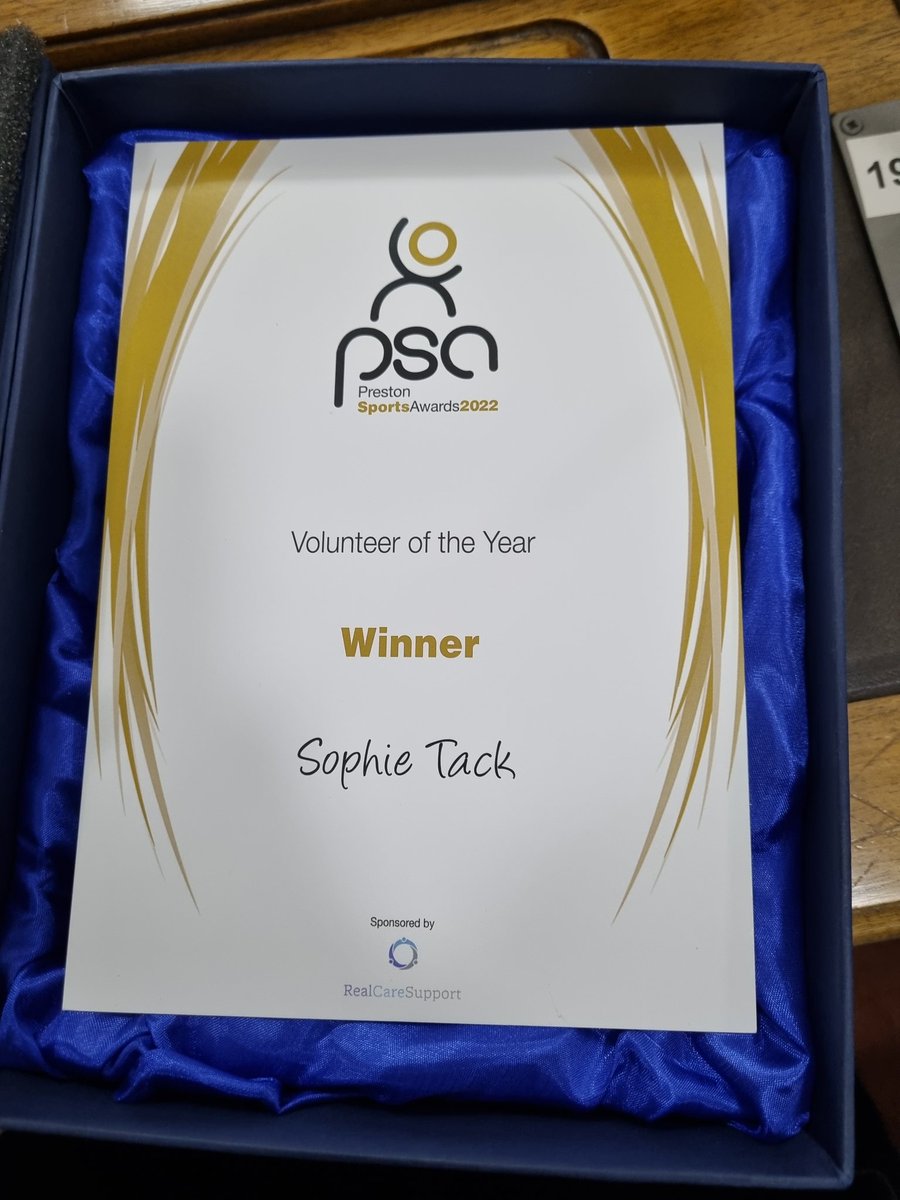 Thank you so much, won preston sports awards volunteer of the year.  <a href="/prestoncouncil/">Preston City Council</a> <a href="/STFSDC/">Sir Tom Finney SC</a> @UCLan