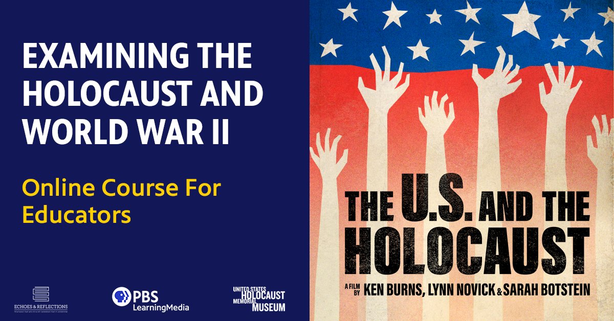 pbsteachers's tweet photo. For educators teaching European, World and U.S. history: participate in this free, self-paced, instructor-guided course that supports teaching the Holocaust and World War II using media. And earn 6 PD certificate hours in this interactive online course! https://t.co/uDqst8wa9g https://t.co/LddudTsqVO