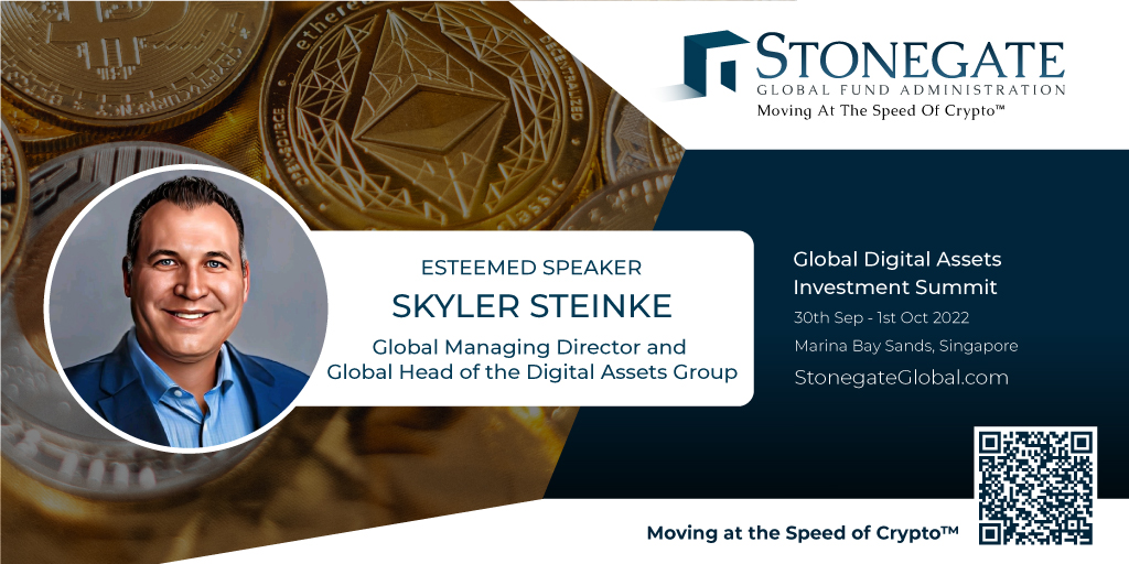 StonegateGlobal's tweet photo. As @StonegateGlobal grows into the #APAC region, @skylersteinke will speak at Global Digital Assets Investment Summit about #Crypto Development Landscapes &amp; Investing Trends. Marina Bay Sands, Singapore. 30th Sep - 1 Oct 2022
#digitalassets #asiacryptoweek https://t.co/4VmFSdh6p0