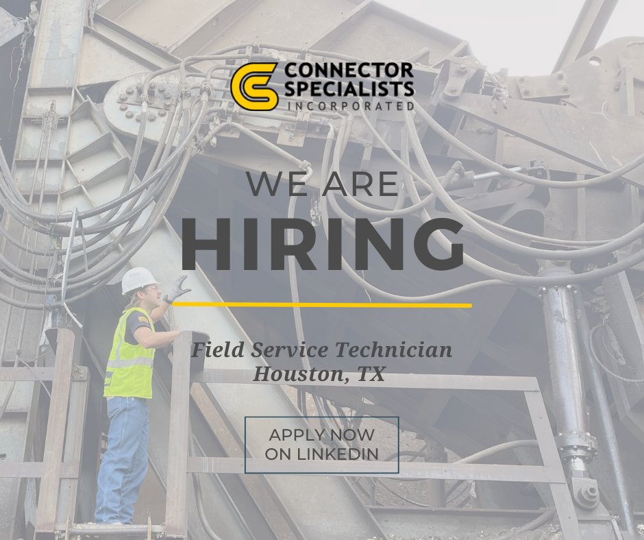 Connector Specialists is hiring! We are looking for a dedicated individual to join our Field Services team in Houston! 

Apply here -&gt; ow.ly/cQnt50KTs9K

#Hiring
