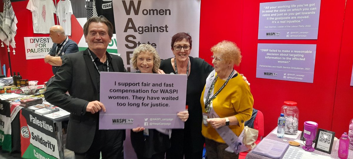 Thank you @Feargal_Sharkey, here showing support for @WASPI_Campaign at #LabourConference22 #LabourConference2022 #WASPI #1950swomen #fairandfastcompensation for #dwp #StatePension #maladministration