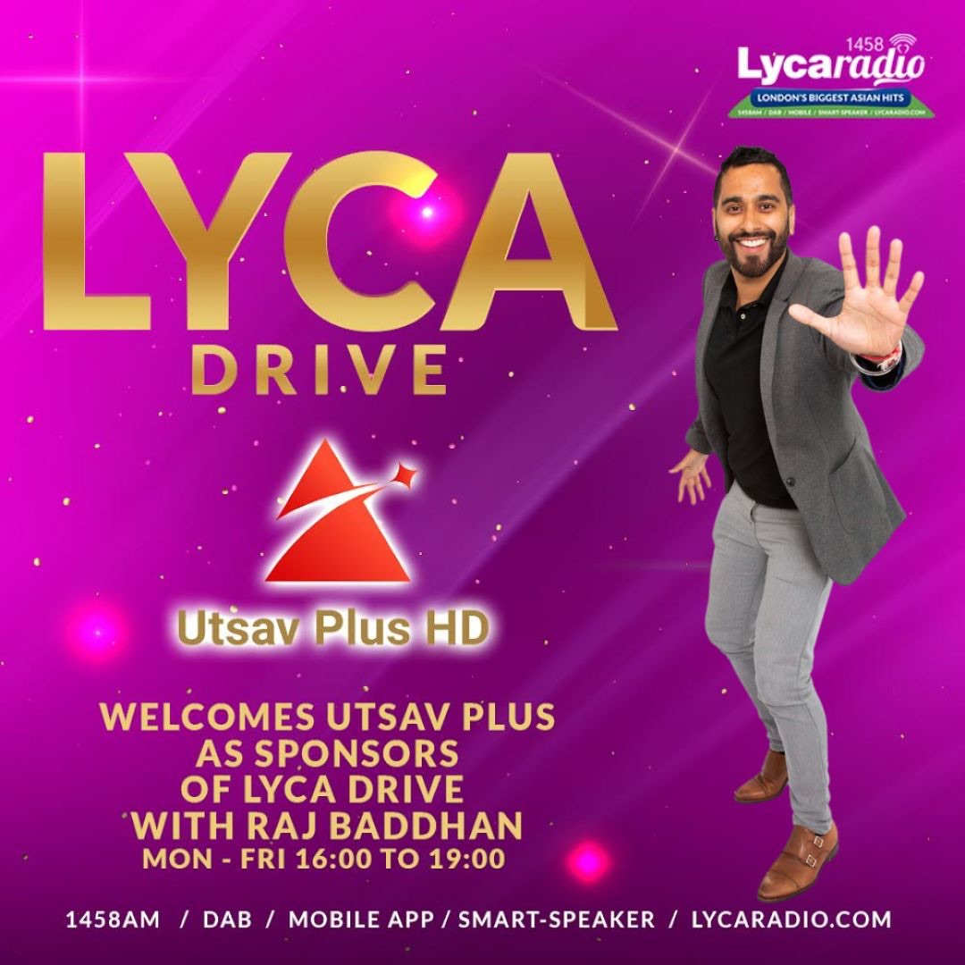 RajBaddhan's tweet photo. A huge welcome to #UtsavPlus as the shiny new sponsor of #LycaDrive on #LycaRadio - Watch out for exclusive new content for our listeners. Catch the show - Weekdays at 4pm.
#LycaGroup #LycaRadio #Drive #Flagship #RadioShow #RadioPresenter #CEOLife
@LycaRadio1458 @STARTVUK https://t.co/KwOh4J0qZl