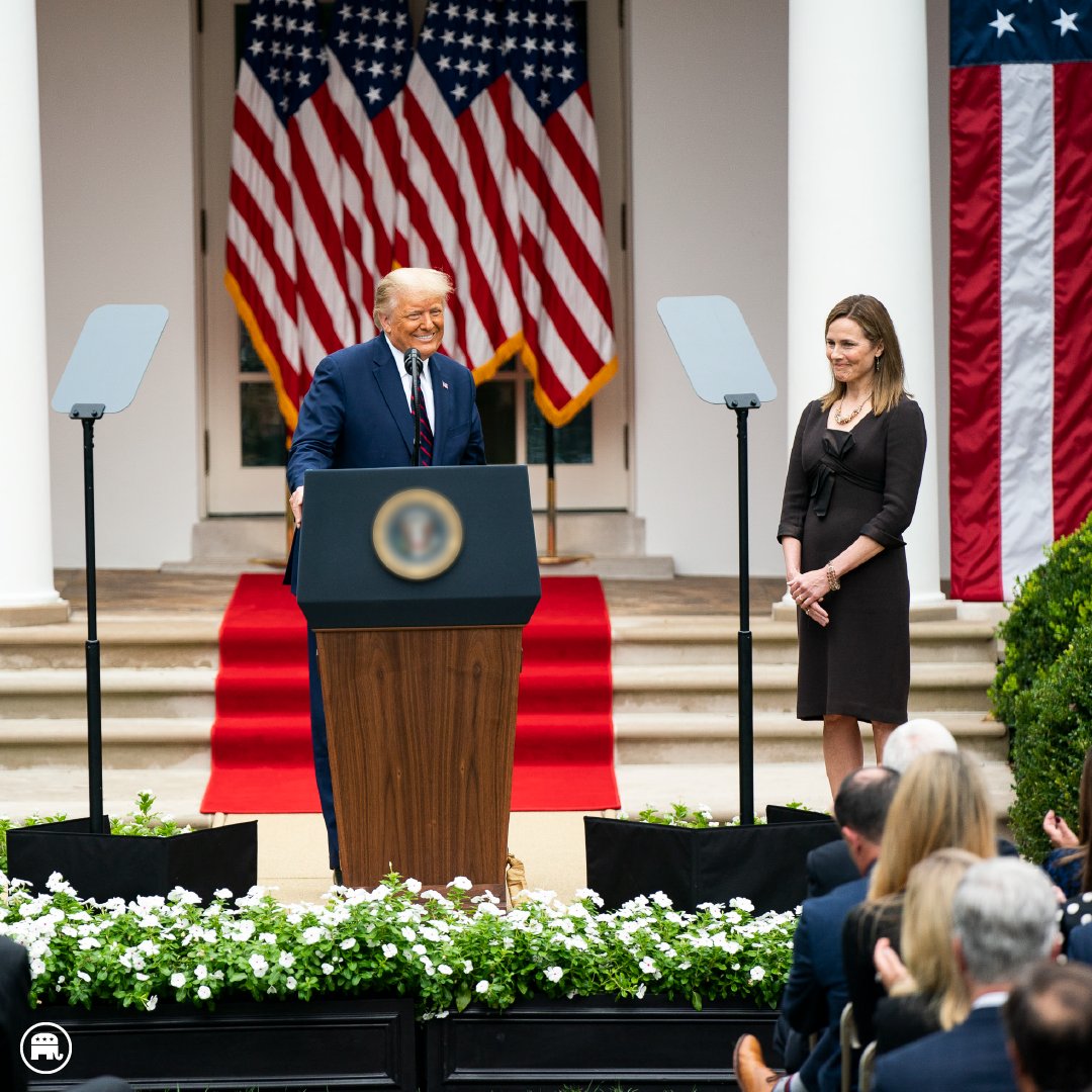 Republicans's tweet photo. 2 years ago today, President Trump officially nominated Judge Amy Coney Barrett to sit on the U.S. Supreme Court. https://t.co/y9mzTK5I39